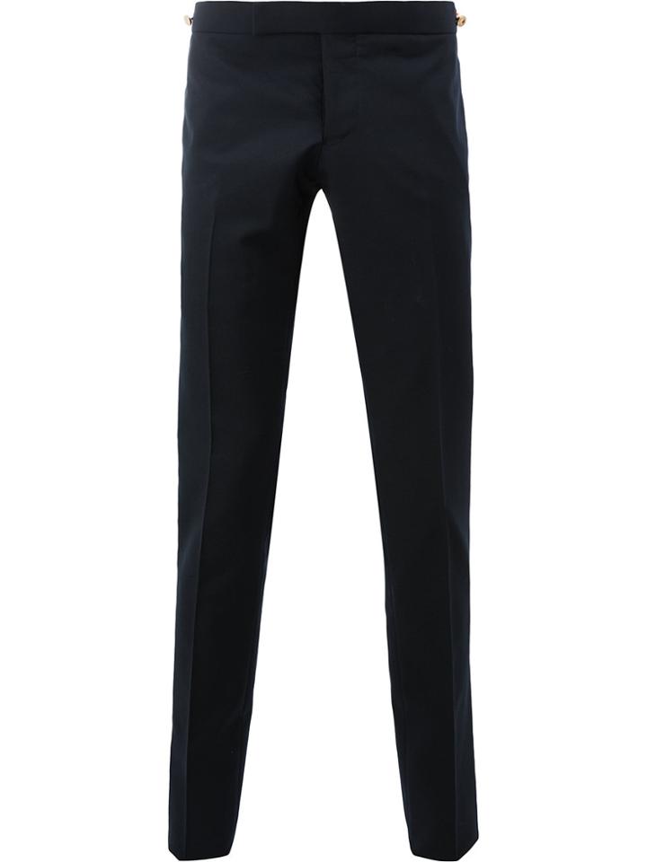 Thom Browne Low Rise Skinny Trouser With Red, White And Blue Selvedge
