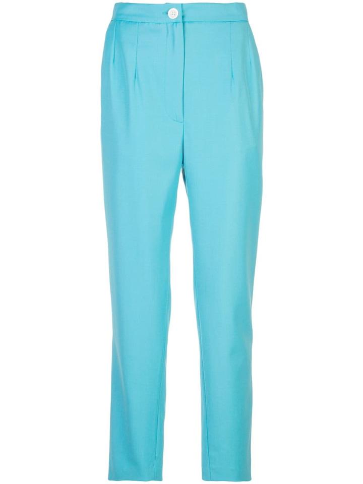 Natasha Zinko Cropped Tapered Trousers - Blue