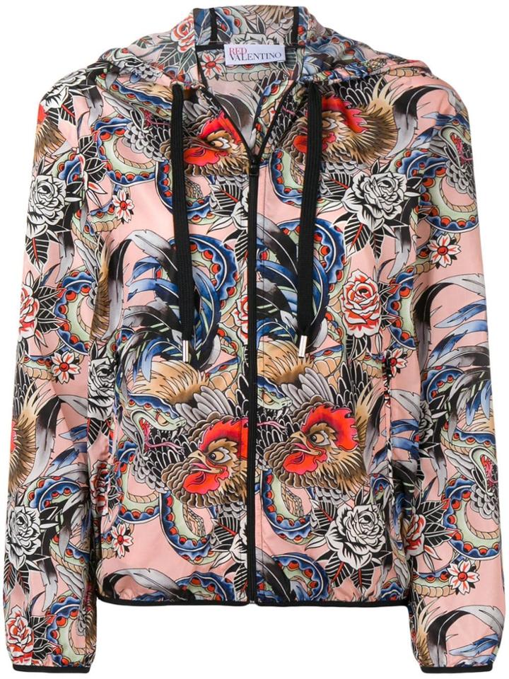 Red Valentino Printed Hooded Jacket - Pink