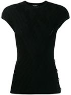 Balmain Buttoned Knit Top - Black
