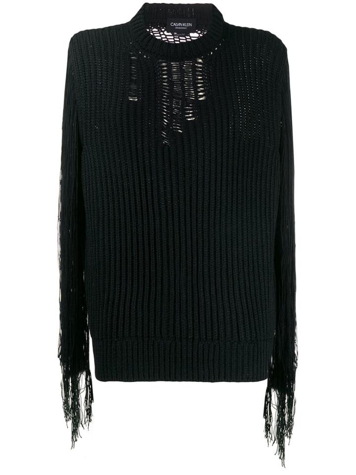 Calvin Klein 205w39nyc Distressed Knit Jumper - Black