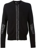 Y-3 Paneled Zip-up Cardigan, Men's, Size: Xl, Black, Wool