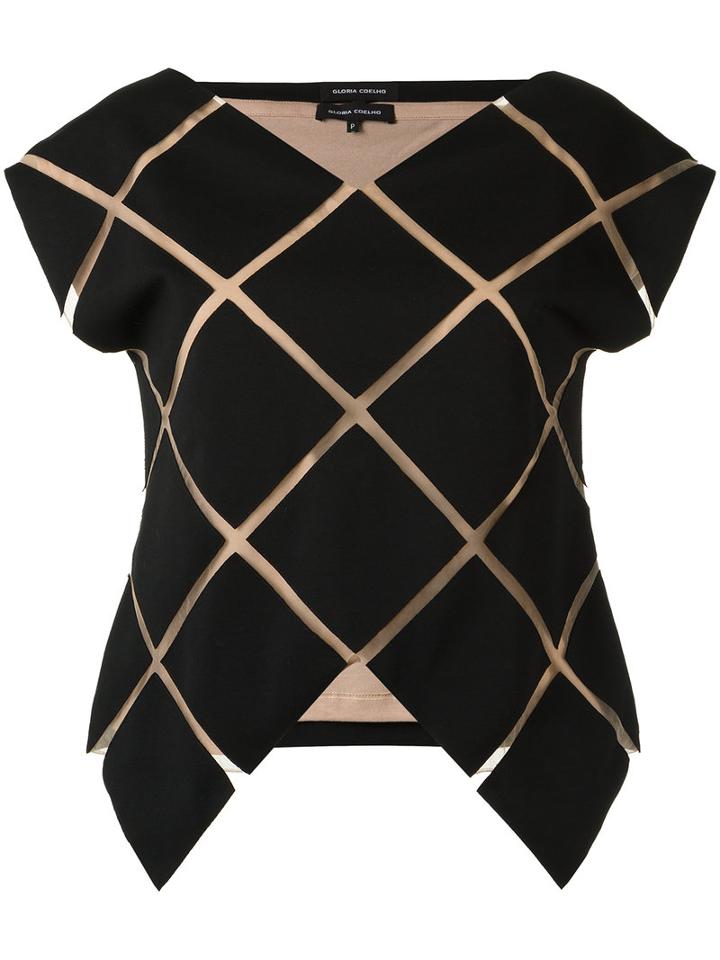 Gloria Coelho - Panels Top - Women - Elastodiene/polyester/viscose - M, Women's, Black, Elastodiene/polyester/viscose
