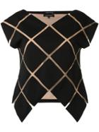 Gloria Coelho - Panels Top - Women - Elastodiene/polyester/viscose - M, Women's, Black, Elastodiene/polyester/viscose