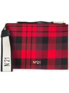 No21 Tartan Clutch Bag - Red