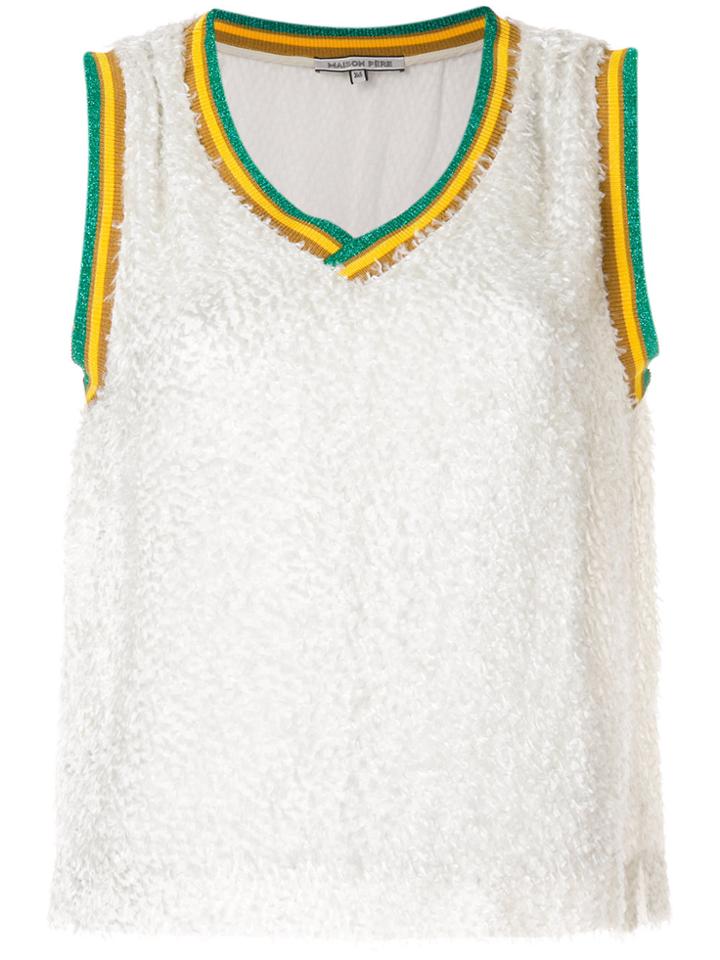 Maison Père V-neck Vest Top - White