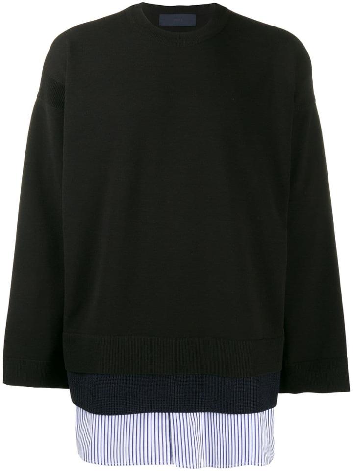 Juun.j Shirt Peak Through Sweatshirt - Black