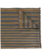 Ps By Paul Smith Striped Scarf, Men's, Brown, Cotton/silk