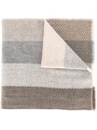 Eleventy Striped Woven Scarf, Men's, Nude/neutrals, Cashmere