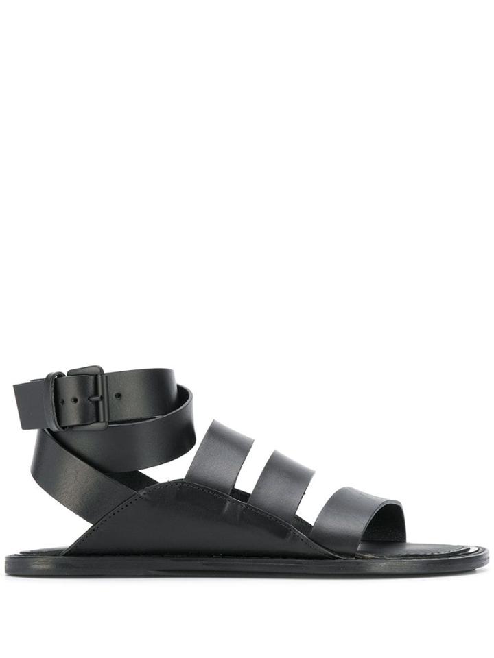 Ann Demeulemeester Flat Buckle Fastening Sandals - Black