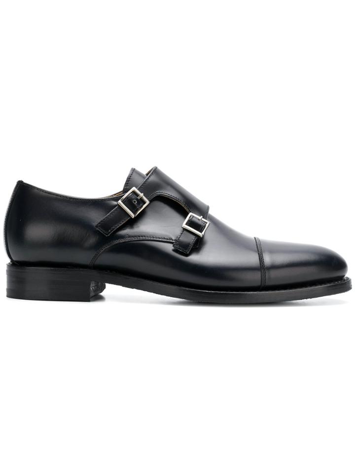 Berwick Shoes Double Monk Strap Shoes - Blue