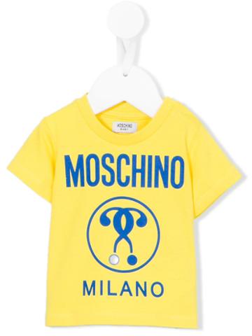 Moschino Kids Logo Print T-shirt, Boy's, Size: 18-24 Mth, Yellow/orange