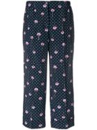 Miu Miu Flower Print Trousers - Blue