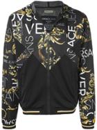 Versace Jeans Logo Print Hooded Jacket - Black