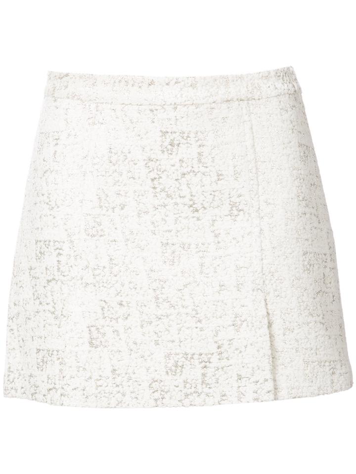 Rachel Zoe Metallic Print Mini Skirt - White