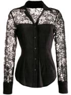 Romeo Gigli Pre-owned 1990's Corset Style Lace Shirt - Black