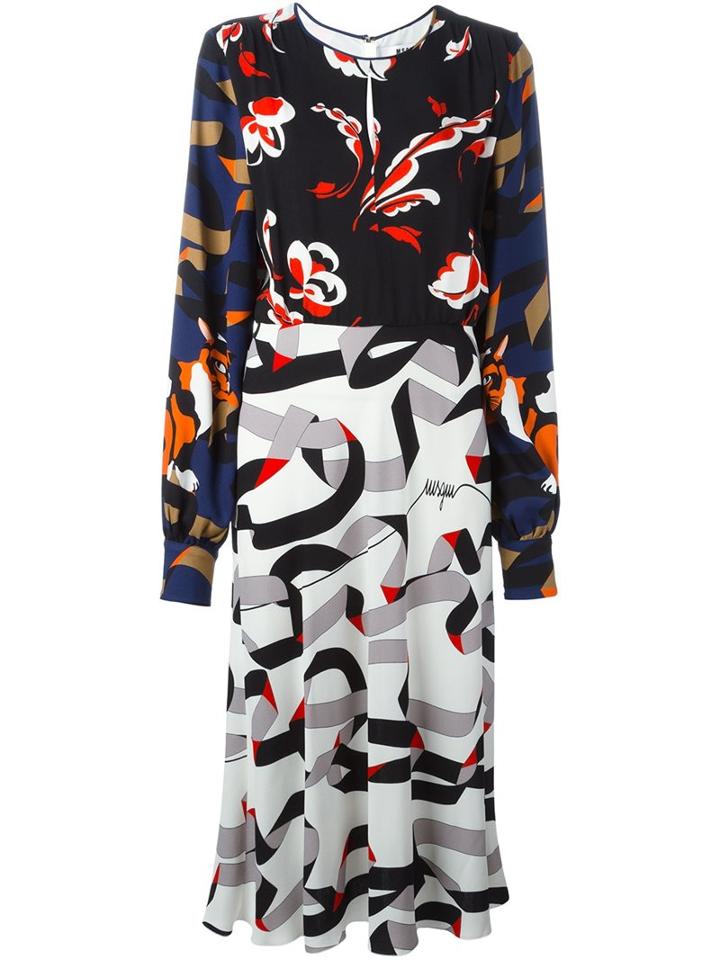 Msgm Mix Print Dress