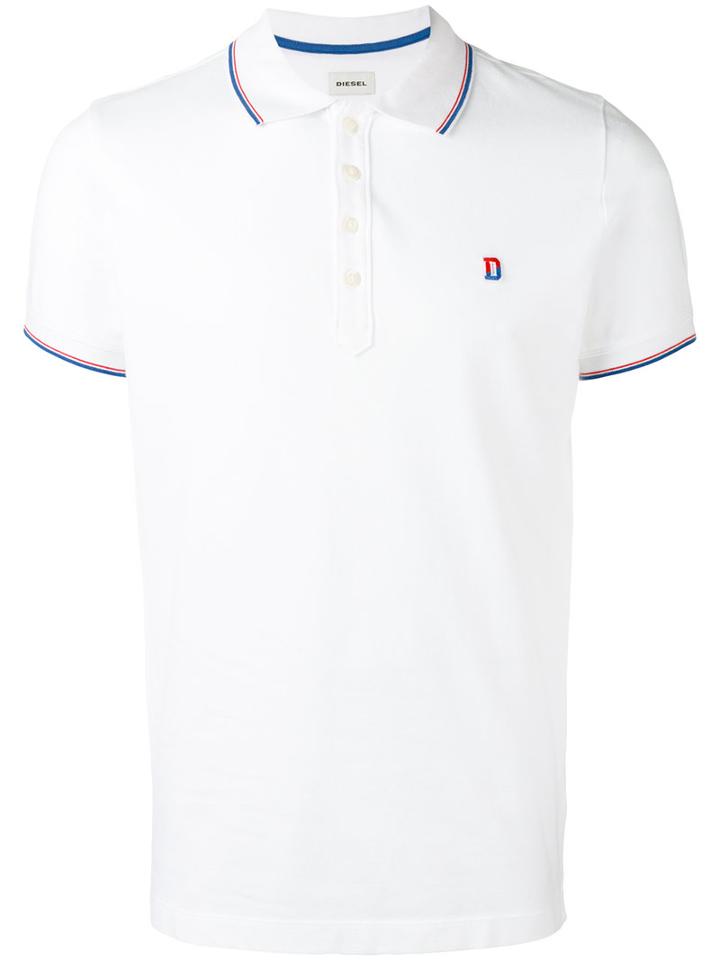 Diesel 't-skin' Polo Shirt, Men's, Size: Xxl, White, Cotton/spandex/elastane