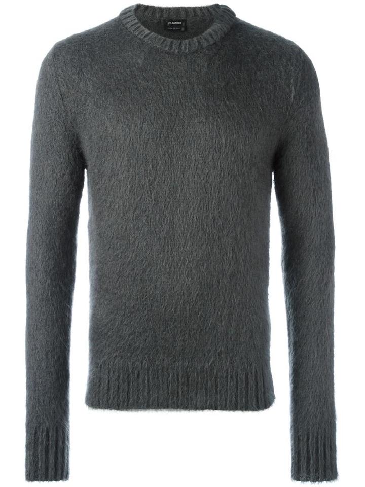 Jil Sander Crew Neck Jumper, Men's, Size: 48, Grey, Mohair/wool/polyamide