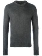 Jil Sander Crew Neck Jumper, Men's, Size: 48, Grey, Mohair/wool/polyamide