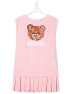 Moschino Kids Sequinned Bear Dress - Pink & Purple