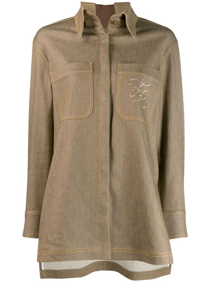 Fendi Straight-cut Shirt - Neutrals