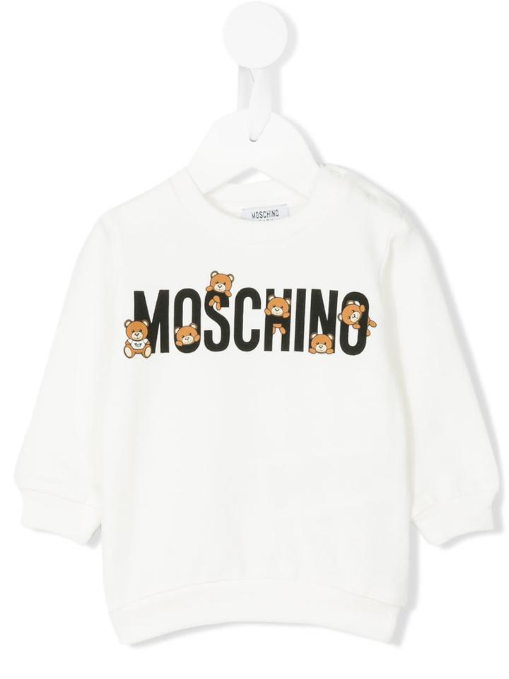 Moschino Kids - Logo Print Sweatshirt - Kids - Cotton/spandex/elastane - 24 Mth, White
