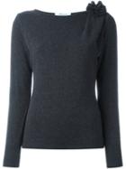 Blumarine Boat Neck Sweater, Women's, Size: 44, Grey, Cashmere/wool