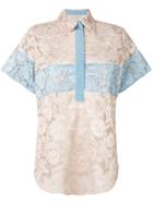 Miahatami Colour Block Lace Shirt - Nude & Neutrals