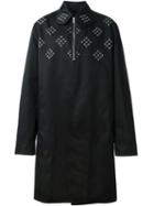 Raf Simons Eyelet Long Coat, Men's, Size: 46, Black, Cotton