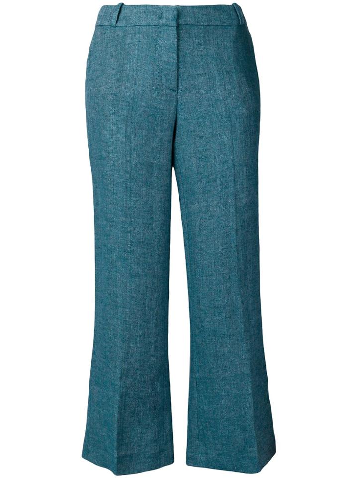 Kiltie Flare-bottom Trousers - Blue