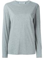 T By Alexander Wang Longsleeved T-shirt, Women's, Size: Medium, Grey, Cotton