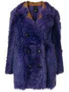 Numerootto Double Breasted Coat - Pink & Purple