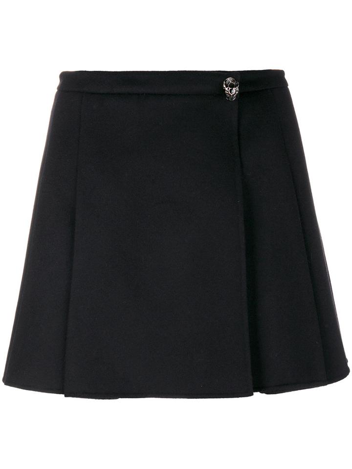 Valentino - Pleated Mini Skirt - Women - Cashmere/virgin Wool - 42, Black, Cashmere/virgin Wool