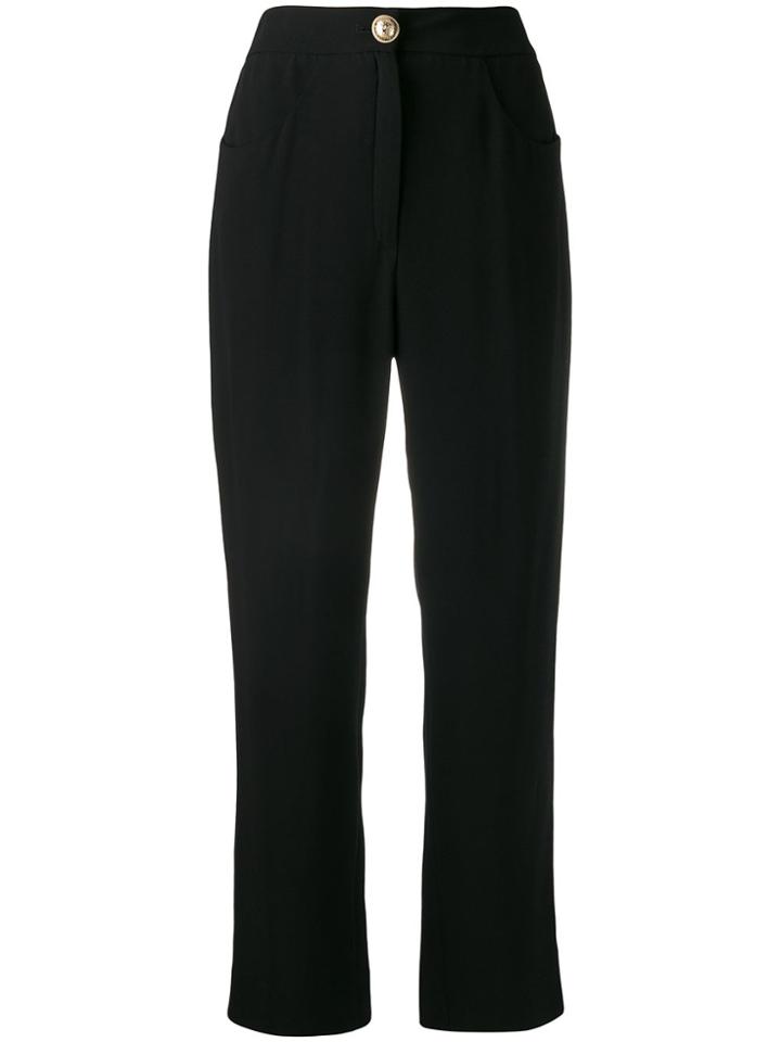 Balmain Cropped Trousers - Black