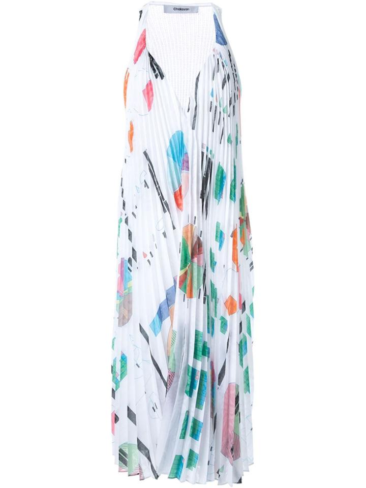 Chalayan Pleated Short 'sunray' Dress - White