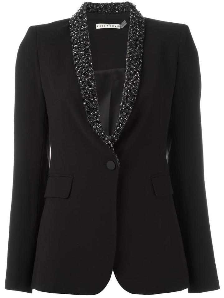 Alice+olivia 'macey' Blazer, Women's, Size: 6, Black, Polyester/spandex/elastane/silk