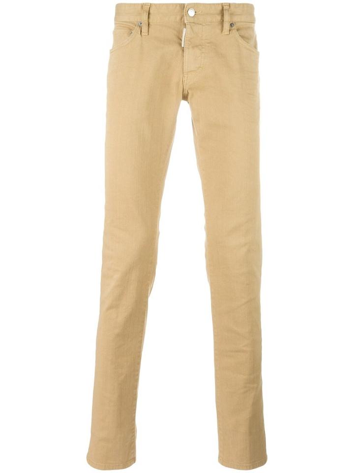 Dsquared2 Slim Creased Jeans, Men's, Size: 50, Nude/neutrals, Cotton/spandex/elastane