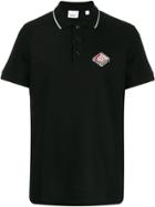 Burberry Logo Embroidery Polo Shirt - Black