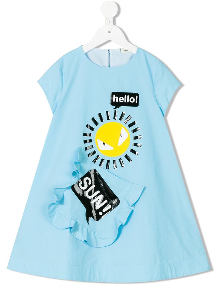 Fendi Kids - Printed Dress - Kids - Cotton - 12 Yrs, Blue