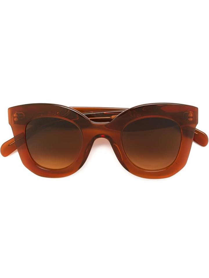 Céline Eyewear Oversized Cat Eye Sunglasses, Women's, Yellow/orange, Acetate