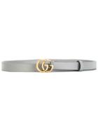 Gucci Double G Buckle Belt, Women's, Size: 90, Grey, Leather
