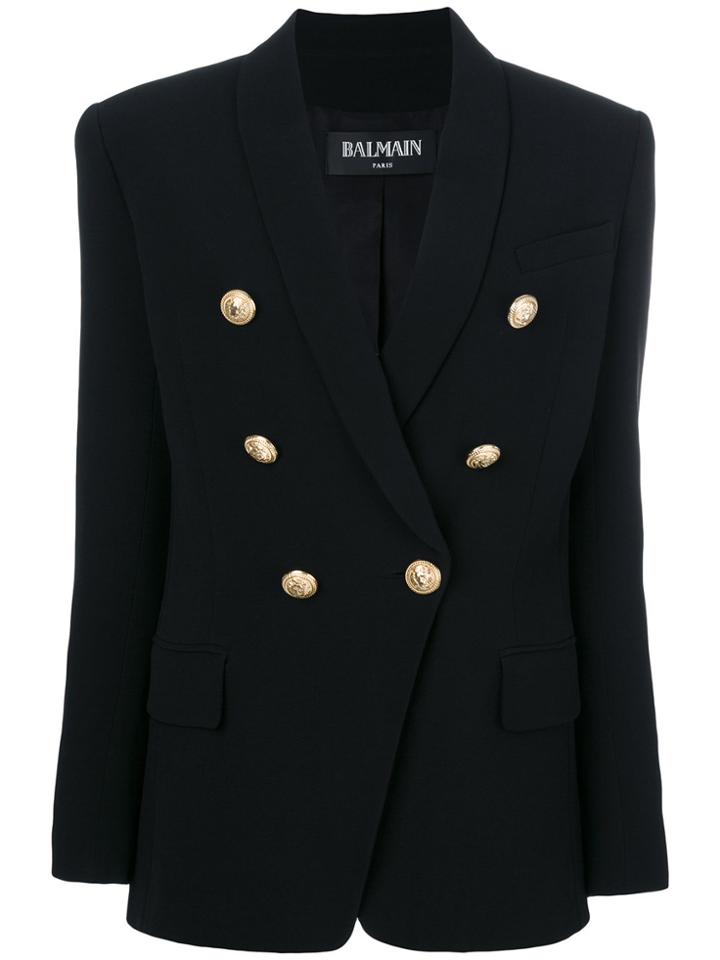 Balmain Exaggerated Double-breasted Blazer - Black
