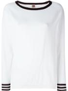 I M Isola Marras Striped Cuff Jumper, Women's, Size: S, White, Cotton/polyamide