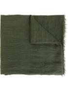 Rick Owens Frayed Scarf, Women's, Green, Modal/linen/flax/silk