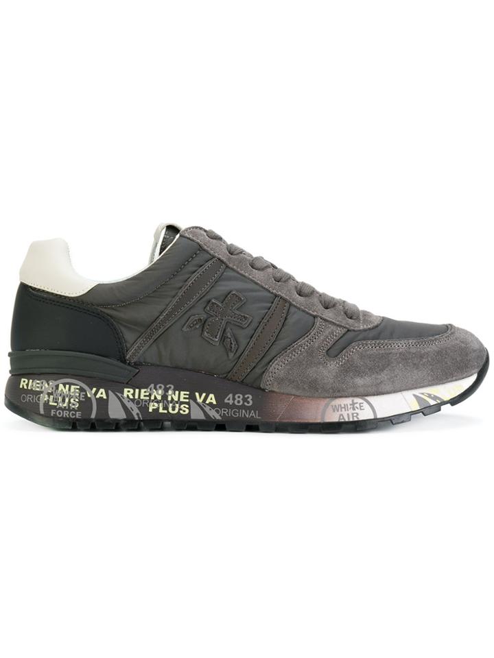 White Premiata Lander Sneakers - Grey