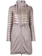 Herno Long Puffer Jacket, Women's, Size: 46, Brown, Cotton/acetate/polyester/polyamide