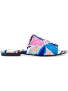 Emilio Pucci Printed Open-toe Mules - Blue