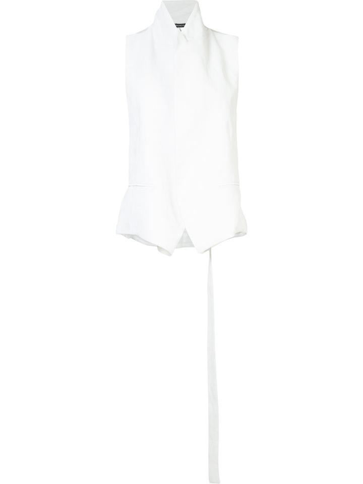 Ann Demeulemeester High Neck Waistcoat, Women's, Size: 38, White, Cotton/rayon/linen/flax