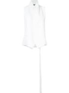 Ann Demeulemeester High Neck Waistcoat, Women's, Size: 38, White, Cotton/rayon/linen/flax